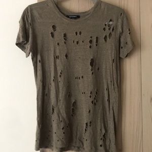 Acrobat distresses army green tee